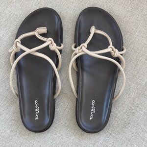 Tony Bianco Brown and Cream Sandals